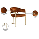  Color_Cognac -- Madelyn Cognac Velvet Upholstered Dining Chair IMAGE 7
