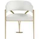  Color_Cream/ Gold -- Madelyn Cream Velvet Upholstered Dining Chair IMAGE 4