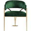  Color_Gold/ Green -- Madelyn Green Velvet Upholstered Dining Chair IMAGE 4