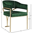 Meridian Madelyn Green Velvet Dining Chair IMAGE 6