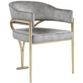  Color_Gold/ Grey -- Madelyn Grey Velvet Upholstered Dining Chair IMAGE 1