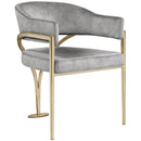  Color_Gold/ Grey -- Madelyn Grey Velvet Upholstered Dining Chair IMAGE 1