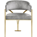  Color_Gold/ Grey -- Madelyn Grey Velvet Upholstered Dining Chair IMAGE 4
