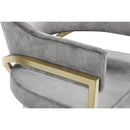 Color_Gold/ Grey -- Madelyn Grey Velvet Upholstered Dining Chair IMAGE 5