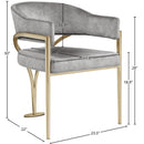  Color_Gold/ Grey -- Madelyn Grey Velvet Upholstered Dining Chair IMAGE 6