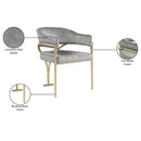  Color_Gold/ Grey -- Madelyn Grey Velvet Upholstered Dining Chair IMAGE 7