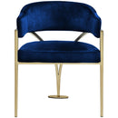  Color_Navy -- Madelyn Navy Velvet Upholstered Dining Chair IMAGE 4