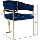  Color_Navy -- Madelyn Navy Velvet Upholstered Dining Chair IMAGE 6