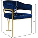 Meridian Madelyn Navy Velvet Dining Chair IMAGE 6