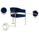  Color_Navy -- Madelyn Navy Velvet Upholstered Dining Chair IMAGE 7