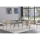  Meridian Madelyn 90.5" Silver Glass Top And Metal Base Dining Table IMAGE 2