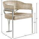 Meridian Madelyn Beige Velvet Dining Chair IMAGE 6