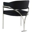  Color_Black/ Silver -- Madelyn Black Velvet Upholstered Dining Chair IMAGE 3