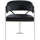  Color_Black/ Silver -- Madelyn Black Velvet Upholstered Dining Chair IMAGE 4