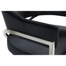  Color_Black/ Silver -- Madelyn Black Velvet Upholstered Dining Chair IMAGE 5