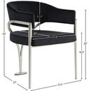Meridian Madelyn Black Velvet Dining Chair IMAGE 6