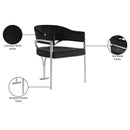 Color_Black/ Silver -- Madelyn Black Velvet Upholstered Dining Chair IMAGE 7