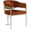  Color_Cognac -- Madelyn Cognac Velvet Upholstered Dining Chair IMAGE 1