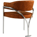 Meridian Madelyn Cognac Velvet Dining Chair IMAGE 3