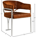 Meridian Madelyn Cognac Velvet Dining Chair IMAGE 6