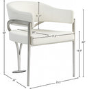  Color_Cream -- Madelyn Cream Velvet Upholstered Dining Chair IMAGE 6