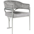  Color_Grey/ Silver -- Madelyn Grey Velvet Upholstered Dining Chair IMAGE 1