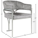  Color_Grey/ Silver -- Madelyn Grey Velvet Upholstered Dining Chair IMAGE 6