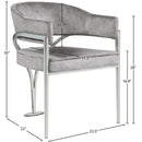 Meridian Madelyn Grey Velvet Dining Chair IMAGE 6