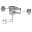  Color_Grey/ Silver -- Madelyn Grey Velvet Upholstered Dining Chair IMAGE 7