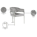 Meridian Madelyn Grey Velvet Dining Chair IMAGE 7