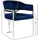  Color_Navy -- Madelyn Navy Velvet Upholstered Dining Chair IMAGE 6