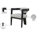  Color_Grey -- Carlyle Grey Vegan Leather Upholstered Dining Chair IMAGE 9