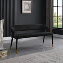  Color_Black/ Gold -- Meridian Destiny Velvet Upholstered Bench IMAGE 2