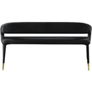  Color_Black/ Gold -- Meridian Destiny Velvet Upholstered Bench IMAGE 3