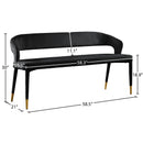 Color_Black/ Gold -- Meridian Destiny Velvet Upholstered Bench IMAGE 7