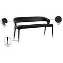  Color_Black/ Gold -- Meridian Destiny Velvet Upholstered Bench IMAGE 8