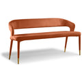  Color_Cognac -- Destiny Cognac Velvet Upholstered Bench IMAGE 1