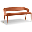  Color_Cognac -- Destiny Cognac Velvet Upholstered Bench IMAGE 1
