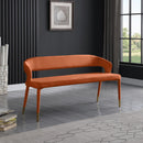  Color_Cognac -- Destiny Cognac Velvet Upholstered Bench IMAGE 2