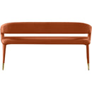  Color_Cognac -- Destiny Cognac Velvet Upholstered Bench IMAGE 3