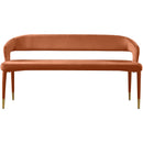  Color_Cognac -- Destiny Cognac Velvet Upholstered Bench IMAGE 4