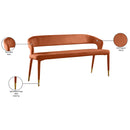  Color_Cognac -- Destiny Cognac Velvet Upholstered Bench IMAGE 8