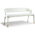  Color_Cream/ Gold -- Destiny Cream Velvet Upholstered Bench IMAGE 1