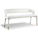  Color_Cream/ Gold -- Destiny Cream Velvet Upholstered Bench IMAGE 1