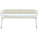 Color_Cream/ Gold -- Destiny Cream Velvet Upholstered Bench IMAGE 3