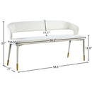 Meridian Destiny Cream Velvet Bench IMAGE 7