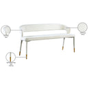  Color_Cream/ Gold -- Destiny Cream Velvet Upholstered Bench IMAGE 8
