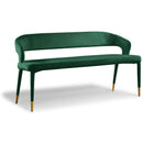  Color_Gold/ Green -- Destiny Green Velvet Upholstered Bench IMAGE 1