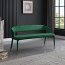  Color_Gold/ Green -- Destiny Green Velvet Upholstered Bench IMAGE 2