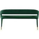  Color_Gold/ Green -- Destiny Green Velvet Upholstered Bench IMAGE 3